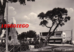 FIUMICINO - MONUMENTO AI CADUTI E GIARDINI F/GRANDE  VIAGGIATA 1957 ANIMAZIONE - Fiumicino