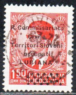 ITALY ITALIA OCCUPAZIONE ITALIANA LUBIANA 1941 R. COMMISSARIATO 1,50 D USED USATO OBLITERE' - Ljubljana