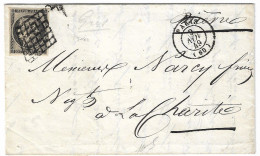 0003. LAC Timbre N°3 Gris-Noir - Ob. Grille De Paris (SEINE) à La Charité (NIEVRE) - TTB/Sup. - Côte + De 930eu. - 1849 - 1849-1876: Période Classique