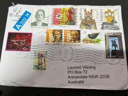 (2 R 27) Letters Posted From Belgium To Australia - 1 Cover (posted During COVID-19) 11 Stamps - 23 X 16 Cm - Storia Postale