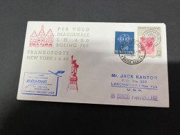 (2 R 27) Italy EUROPA 1959 - First Flight Gtom Germany To USA (Statue Of Liberty) - 1959