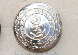 BOUTON UNIFORME MILITAIRE ANGLAIS ROYAL MARINES ARMEE NAVALE ANCRE COURONNE 24mm / BUTTON MILITARIA ENGLAND (2203.345) - Boutons