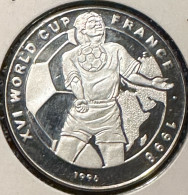 Laos 50 Kip 1996 (PROOF - Type 3) "1998 Football World Cup In France"  - Silver - Laos