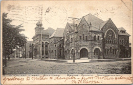 Illinois Galesburg South Cherry Street City Hall And Baptist Church 1908 - Autres & Non Classés