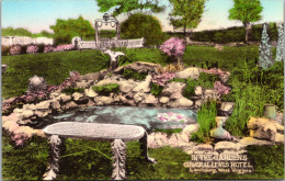 West Virginia Lewisburg The General Lewis Hotel Gardens Handcolored Albertype - Autres & Non Classés