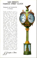 California San Diego Famous Street Clock J Jessop & Sons - San Diego