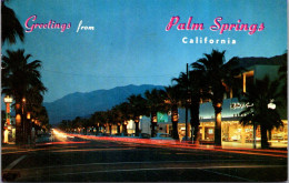 California Greetings From Palm Springs Palm Canyon Drive At Night 1963 - Palm Springs
