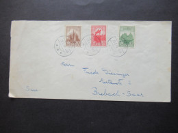 Dänemark 1953 / 55 1000 Jahre Königreich Dänemark MiF Nach Brebach Saar / Saarland Gesendet - Storia Postale