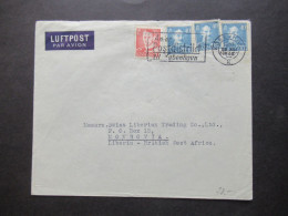 Dänemark 1948 MiF Mit Luftpost Nach Monrovia Liberia British West Africa Mit Ank. Stempel / Schöne Destination! - Brieven En Documenten