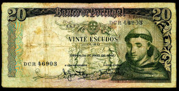 A9  PORTUGAL  BILLETS DU MONDE   BANKNOTES  20 ESCUDOS 1964 - Portugal