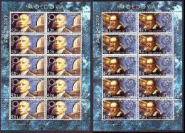 Moldova Moldavia 2009 Europa Astronomy Galileo Donici Perforated Set Of 2 Sheetlets Mint - 2009