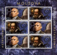 Moldova Moldavia 2009 Europa Astronomy Galileo Donici Perforated Minisheet Mint - 2009