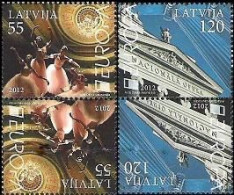 Latvia Lettland 2012 Europa Visit To Latvia National Opera Set Of 2 Tet-beshes Mint - 2012