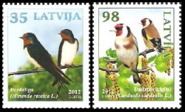 Latvia Lettland 2012 Birds Set Of 2 Stamps Mint - Hirondelles