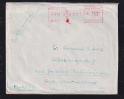 Argentina 1979 Registered Meter Cover BUENOS AIRES X GARMISCH Germany - Lettres & Documents