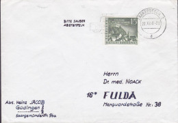 Saarland Slogan Flamme 'Car Auto Cachet' SAARBRÜCKEN 1958 Cover Brief Lettre Dr. Med. NOACK, FULDA Caligraphic Writing - Covers & Documents