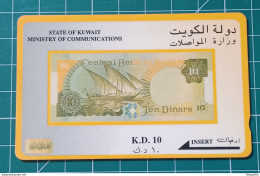 KUWAIT PHONECARD TEN DINARS BILL - Kuwait