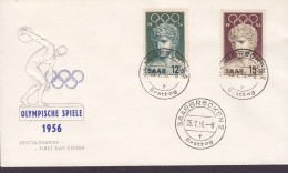 Saar SAARBRÜCKEN 1956 FDC Cover Ersttags Brief Premier Jour Lettre Olympische Spiele Olympic Games Jeux Olympique Set - FDC