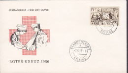 Saar SAARBRÜCKEN 1956 FDC Cover Ersttags Brief Premier Jour Lettre Red Cross Rotes Kreuz Croix Rouge - FDC