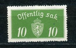 NORVEGE : TIMBRE DE SERVICE - Yvert N° 12 (B) ** - Oficiales