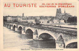 FRANCE - 45 - ORLEANS - Vue Générale - La Loire Un Jour De Crue - Pub Au Touriste Souvenirs - Carte Postale Ancienne - Orleans