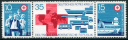 DDR / E. GERMANY 1972 Red Cross Strip. MNH / **.  Michel 1789-91 - Neufs