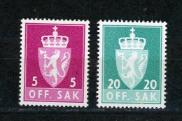 NORVEGE : TIMBRE DE SERVICE - Yvert N° 67+70 (B) **(PAPIER PHOSPHO) - Oficiales