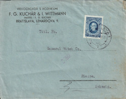 Slovaquie Lettre Bratislava Pour La Suisse 1943 - Cartas & Documentos