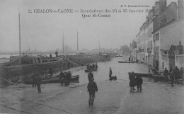 Chalon Sur Saone Inondations Des 24 Et 25 Janvier 1910 Quai St Saint Cosme - Chalon Sur Saone