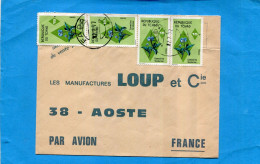 Marcophilie-LETTRE   TCHAD -pour France Cad FADA 1977  4 Stamps  4 Flowers +N°301COMMELINA - Tchad (1960-...)