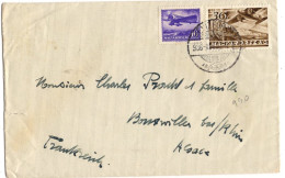 HONGRIE YT  PA N°27 Et 37 OBLITERES SUR LETTRE POUR LA FRANCE - Postmark Collection