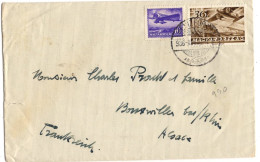 HONGRIE YT  PA N°27 Et 37 OBLITERES SUR LETTRE POUR LA FRANCE - Poststempel (Marcophilie)