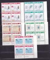 1989 San Marino Saint Marin INVITO ALLA FILATELIA  4 Serie Di 5 Valori Quartina MNH** Block 4 - Postzegels Op Postzegels