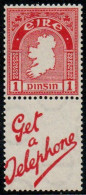 1940 'e' Watermark Booklet Stamp With Label Superb Mint, Clear Certificate. - Ongebruikt