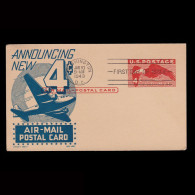 US.AIR MAIL.1949.PostCard.4cent.FIRST DAY ISSUE. - 1951-1960