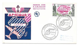 CONGO 1961 - Enveloppe 1er Jour Datée Du 25/11/61 - DC 6, Avion, Plane, Carte, Mape - FDC