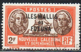 WALLIS AND FUTUNA ISLANDS 1930 1940 OVERPRINTED ADMIRAL DE BOUGAINVILLE COUNT DE LA PEROUSE 2fr USED USATO OBLITERE' - Usados
