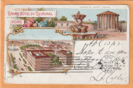 Rome Grand Hotel Flora Quirinal Italy 1902 Postcard Mailed - Cafés, Hôtels & Restaurants
