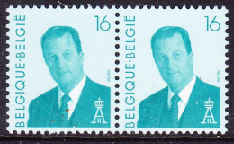 BELGIQUE CURIOSITE, COB 2535 ** MNH, PAPIER BLANC. Griffe Sur Front, Tenant à Normal (5V289) - Other & Unclassified