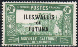 WALLIS AND FUTUNA ISLANDS 1930 1940 OVERPRINTED LANDSCAPE WITH CHIEF'S HOUSE 30c MH - Neufs