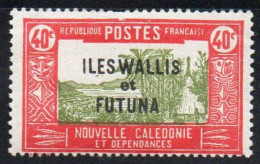 WALLIS AND FUTUNA ISLANDS 1930 1940 OVERPRINTED LANDSCAPE WITH CHIEF'S HOUSE 40c MNH - Neufs