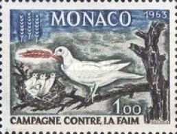 Monaco 1963 One Freedom From Hunger Fauna Birds Pigeons Animals Nature Bird Pigeon Food Stamp MNH - Alimentation