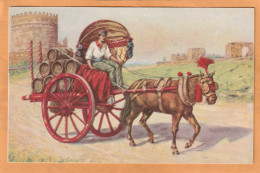 Rome Types Transport Wine Italy Old  Postcard - Transports