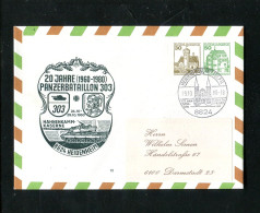 "BUNDESREPUBLIK DEUTSCHLAND" 1980, Privatganzsachenumschlag "BUNDESWEHR, Panzerbataillon" SSt. "Heidenheim" (13513) - Private Covers - Used