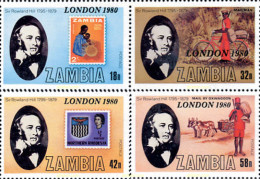 185856 MNH ZAMBIA 1980 LONDON 80. EXPOSICION FILATELICA INTERNACIONAL - Zambia (1965-...)
