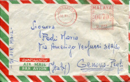 76633 Malaya Singapore Red Meter Freistempel 1960.  Circuled Cover To Italy - Singapore (...-1959)
