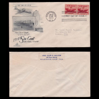 US.AIR MAIL.1947.6c.BLQ2.FIRST DAY ISSUE.SCOTT C33 - 1941-1950