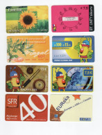 Lot X 8 Telecartes Diverses Prépayées Telecarte Usagées TB - Lots - Collections