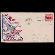 US.AIR MAIL.1947.6c.COIL.FIRST DAY ISSUE.SCOTT C33 - 1941-1950