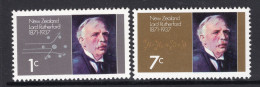 New Zealand 1971 Birth Centenary Of Lord Rutherford Set HM (SG 970-971) - Neufs